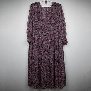 June + Vie Loreli paisley boho long sleeve maxi dress-3X